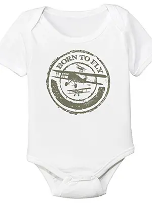 Born to Fly Aviation Themed Baby Onesie