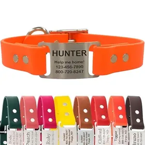 dogIDs ScruffTag custom engraved waterproof Biothane dog collar in blaze orange
