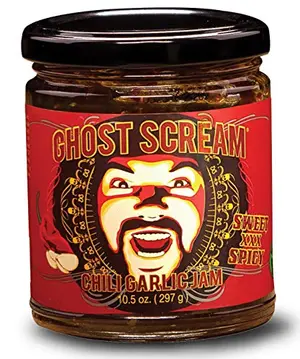 Ghost Scream chili garlic jam jar