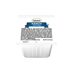 Heinz ranch dressing individual packets in a bowl