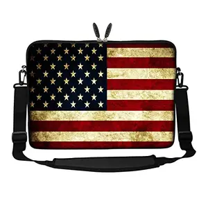 17.3 inch neoprene laptop sleeve with American flag print and hidden handle