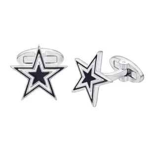 Yoursfs blue five star cufflinks for men