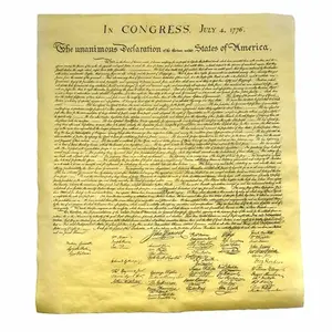 Small Declaration of Independence replica on genuine parchment in tube