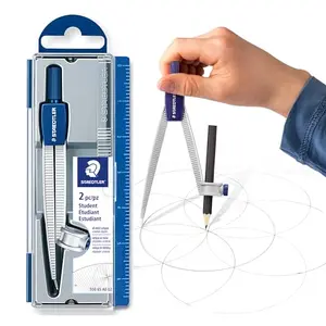 STAEDTLER metal compass in protective case with measurement guide