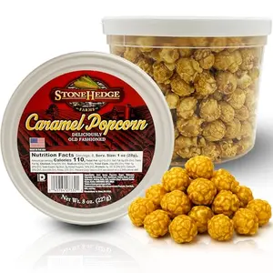 Stonehedge Farms caramel popcorn 8 oz tub