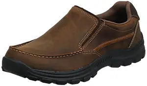 Skechers Braver-rayland slip-on loafer in dark brown leather