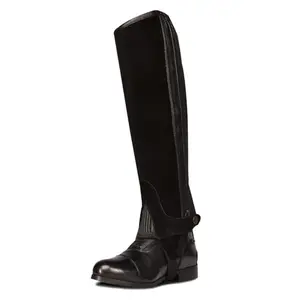 Ovation Women's Pro Ribbed Suede half chaps in black