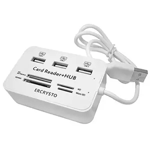 ERCRYSTO white USB card reader with ports