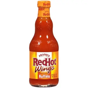 Bottle of Frank's RedHot Buffalo Wings Sauce with classic red label