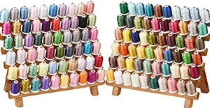Simthread 120 Colors Polyester Embroidery Thread Kit with conversion chart