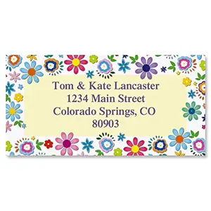 Colorful Images Cheerful Florals large return address labels, 144-count floral design