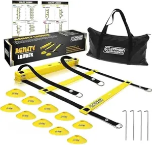 POWER GUIDANCE yellow agility ladder with cones