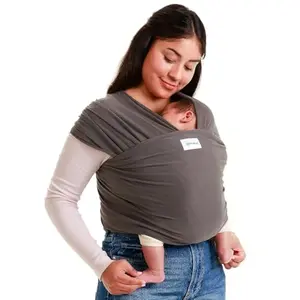 Sleepy Wrap baby carrier in dark gray, showcasing its stretchy fabric