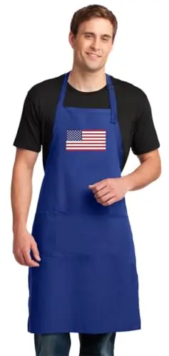 Broad Bay large American flag apron with front pockets