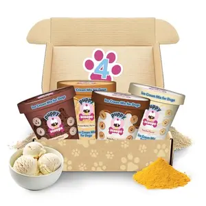 Puppy Scoops Dog Ice Cream Mix Variety Pack with four flavors
