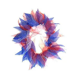 Midlee patriotic dots decorative dog collar with ribbons