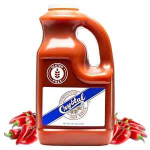 Crystal Louisiana's Pure Hot Sauce, Original 1 gallon jug on a table