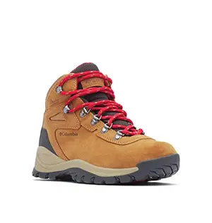 Columbia Women's Newton Ridge Plus Waterproof Amped hiking boot in Elk/Mountain Red