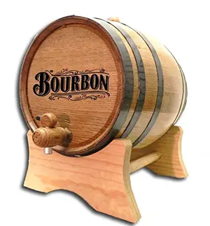 1 Gallon American Oak Bourbon Aging Barrel with wood stand, bung and spigot