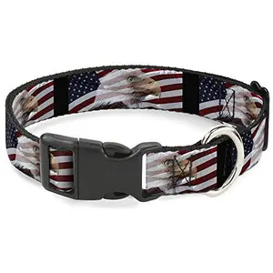 Buckle-Down American Eagle Flags Plastic Clip Dog Collar