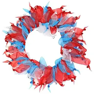 Midlee decorative bell dog collar with red white blue tulle