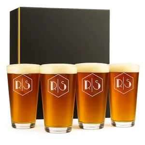 Froolu personalized pint glass set with custom etching