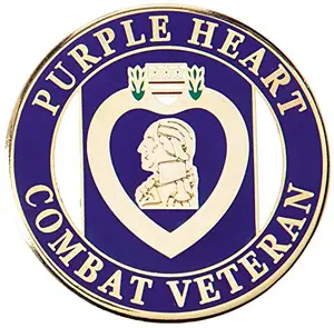 EagleEmblems purple heart combat veteran 1-inch lapel pin