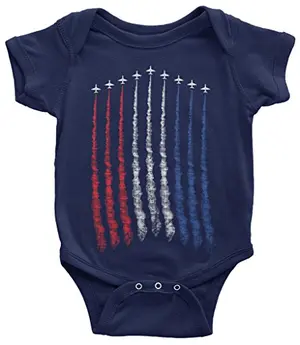 Threadrock Baby Red White Blue Air Force Flyover Infant Bodysuit