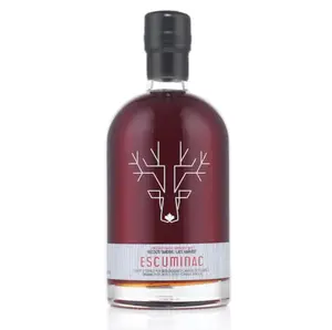 Escuminac Late Harvest dark robust maple syrup in glass bottle