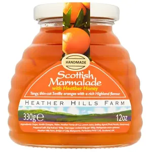 Heather Hills Farm Scottish Marmalade jar with orange and heather label