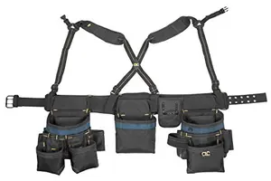 CLC Custom Leathercraft 2617 Framing Master Tool Belt with 28 pockets and suspenders