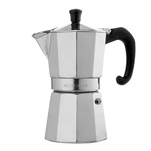 Bellemain silver aluminum moka pot with minimalist design