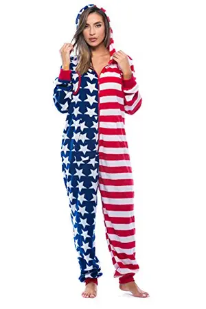 #followme American Flag Adult Onesie in stars and stripes pattern