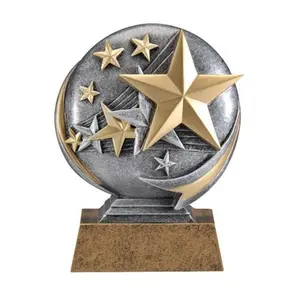 5-inch 3D motion star resin trophy with silver and gold accents from Decade Awards