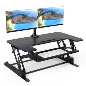 Mount-It! 36 inch manual standing desk converter with dual monitor mount