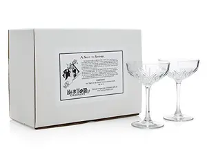 HISTORY COMPANY Party of the Century faceted coupe glasses