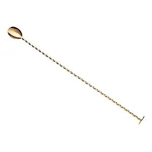 Barfly gold-plated muddle bar spoon on a dark background