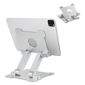 KABCON foldable aluminum tablet stand on a desk holding an iPad