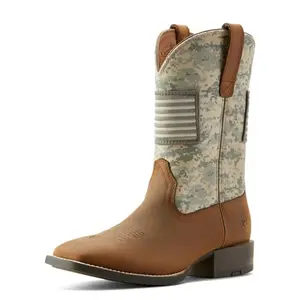 Ariat men's sport patriot western boots with flag design