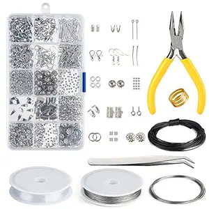 Kuuqa basic jewelry making kit with findings, wires and tools