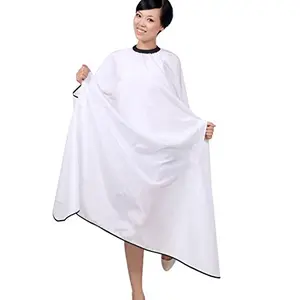 OLizee white barber cape with hook and loop closure