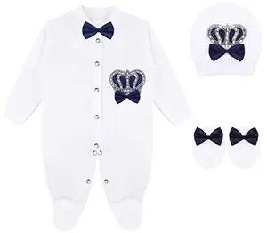 Lilax Navy Baby Boy Crown Jewels Layette Set