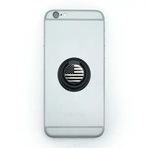 Subdued black and white American flag phone ring holder