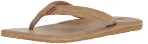 Flojos Claire flip-flops in tan with zigzag stitching