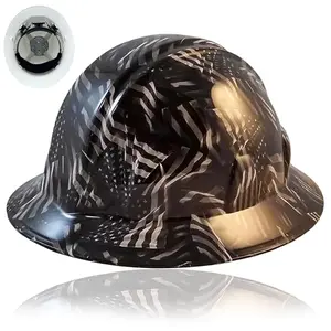 Covert USA flag full brim hard hat with hydro-dipped design and ratchet suspension