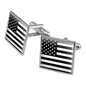 Subdued black and white American flag cufflinks by Graphics & More