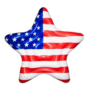 Star-shaped Americana pool island float in water