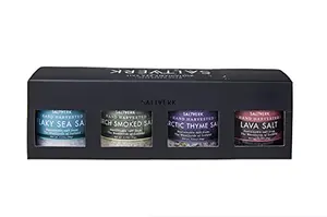 Saltverk artisan salt gift set with four unique Icelandic sea salts in jars
