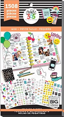 me & my BIG ideas mini Happy Planner sticker pack with 1508 icon-themed stickers