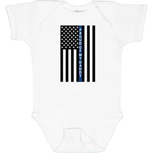 White inktastic Police Officer Daddy Law Enforcement Baby Bodysuit